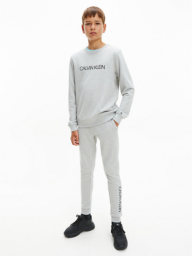 pantalon de jogging en coton bio grey pour garcons calvin klein jeans