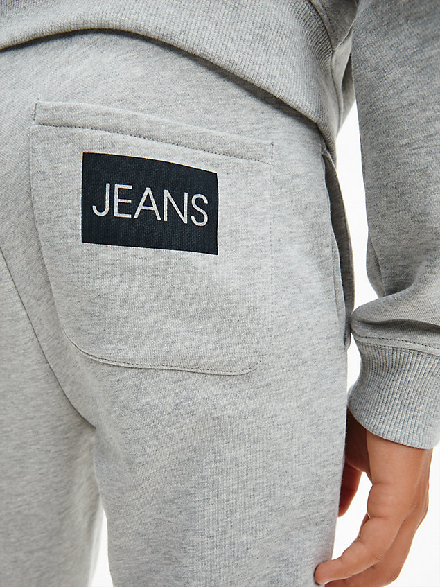 grey organic cotton joggers for boys calvin klein jeans