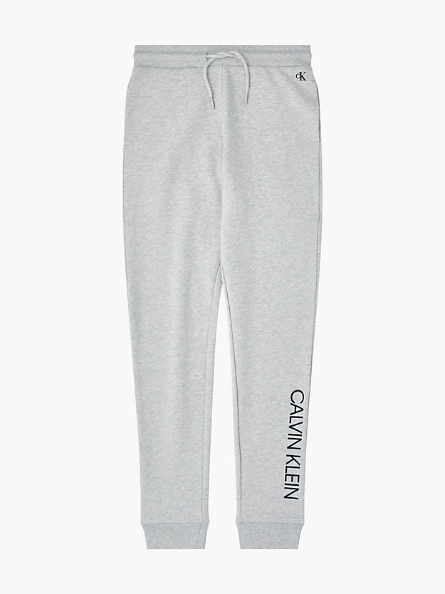 light grey heather organic cotton joggers for boys calvin klein jeans