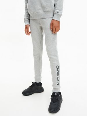 Calvin Klein Jeans - Boys Grey Organic Cotton Logo Joggers