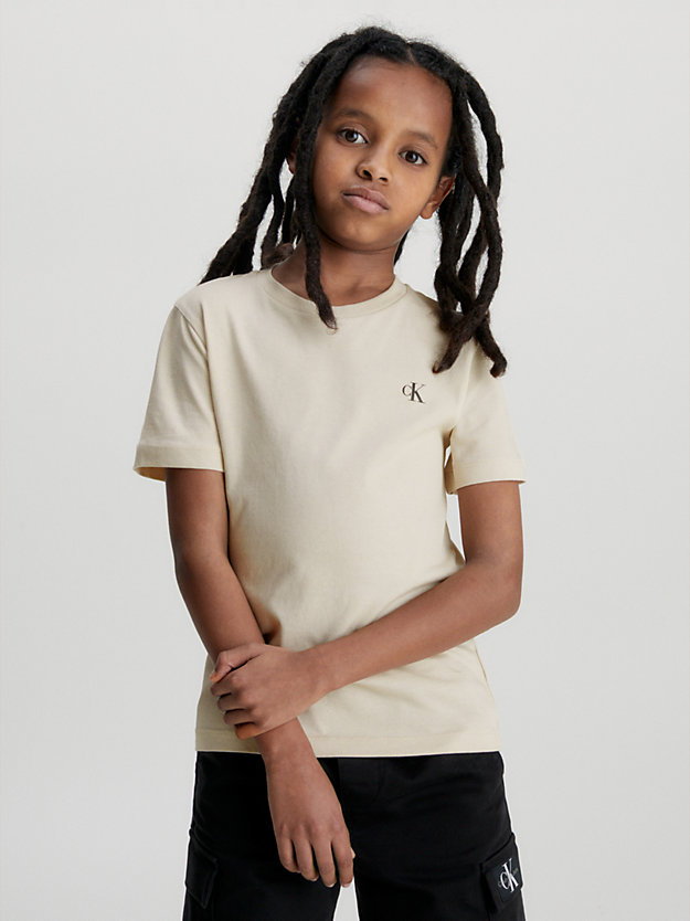 SHITAKE/ CLASSIC BEIGE 2 Pack Organic Cotton T-shirts for boys CALVIN KLEIN JEANS