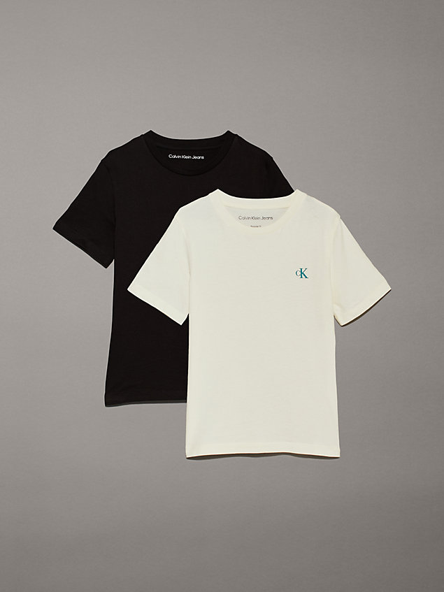 black 2 pack cotton t-shirts for boys calvin klein jeans