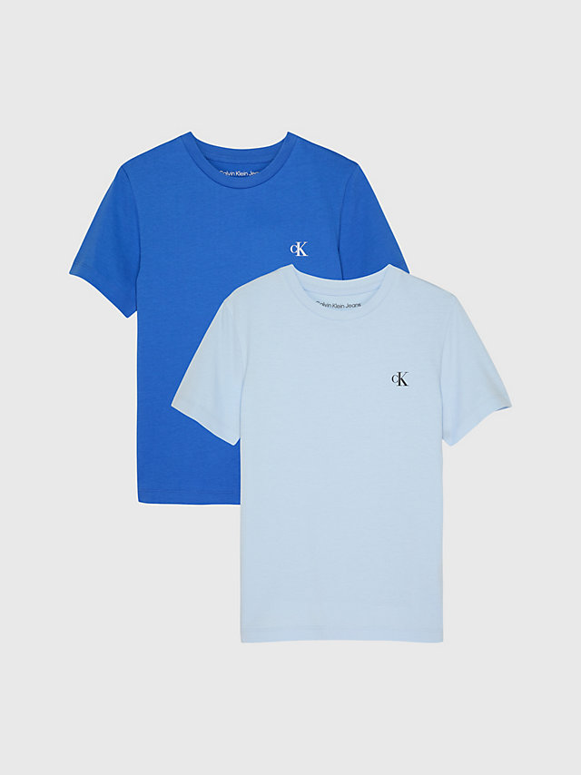 Lot De 2 T-Shirts En Coton Bio > Corrib Blue/ Keepsake Blue > undefined garcons > Calvin Klein