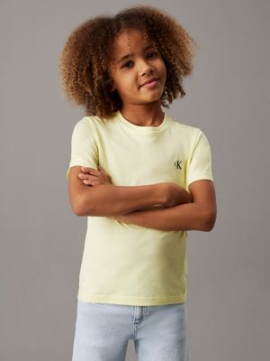 heather grey / elfin yellow 2 pack t-shirts for boys calvin klein jeans