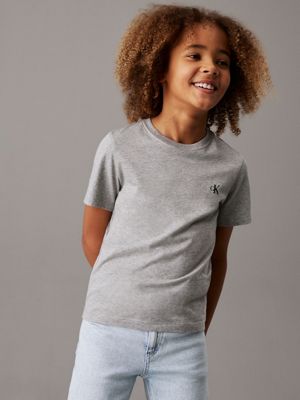 heather grey / elfin yellow 2 pack t-shirts for boys calvin klein jeans