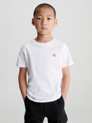 white/light grey heather 2 pack t-shirts for boys calvin klein jeans