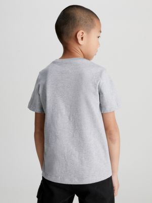 white/light grey heather 2 pack t-shirts for boys calvin klein jeans