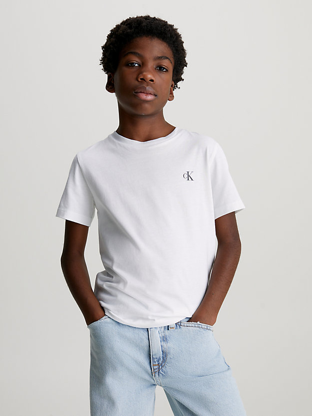 white / fanfare 2 pack cotton t-shirts for boys calvin klein jeans