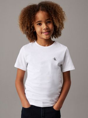 white / black 2 pack t-shirts for boys calvin klein jeans