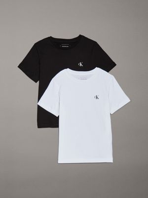 white & black 2 pack t-shirts for boys calvin klein jeans