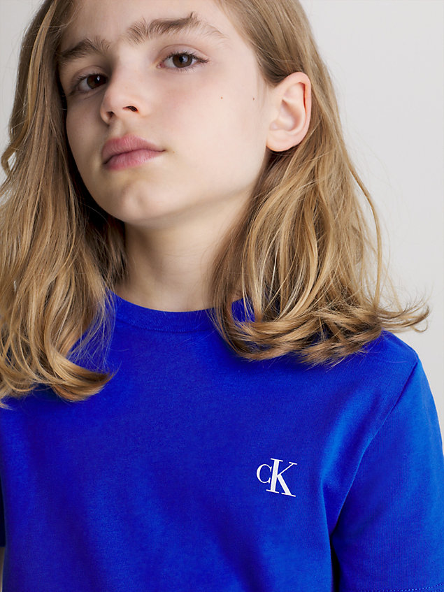 blue 2 pack cotton t-shirts for boys calvin klein jeans