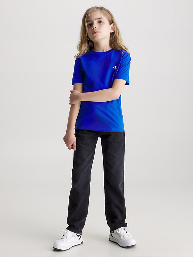 blue 2er-pack baumwoll-t-shirts für jungen - calvin klein jeans