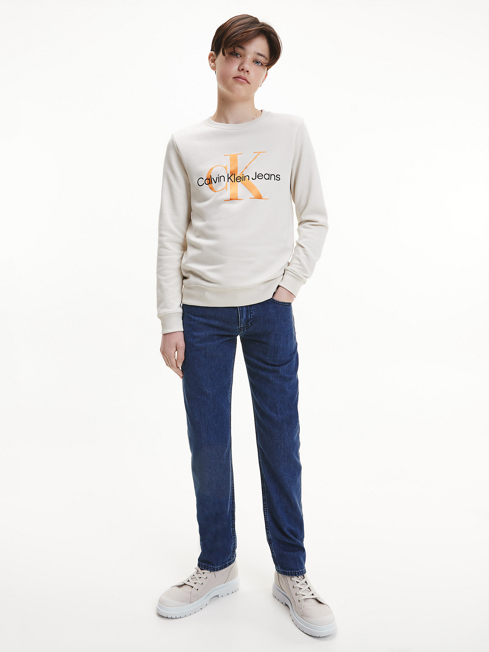 Jeans straight vita media Calvin Klein Bambino Abbigliamento Pantaloni e jeans Jeans Jeans straight 