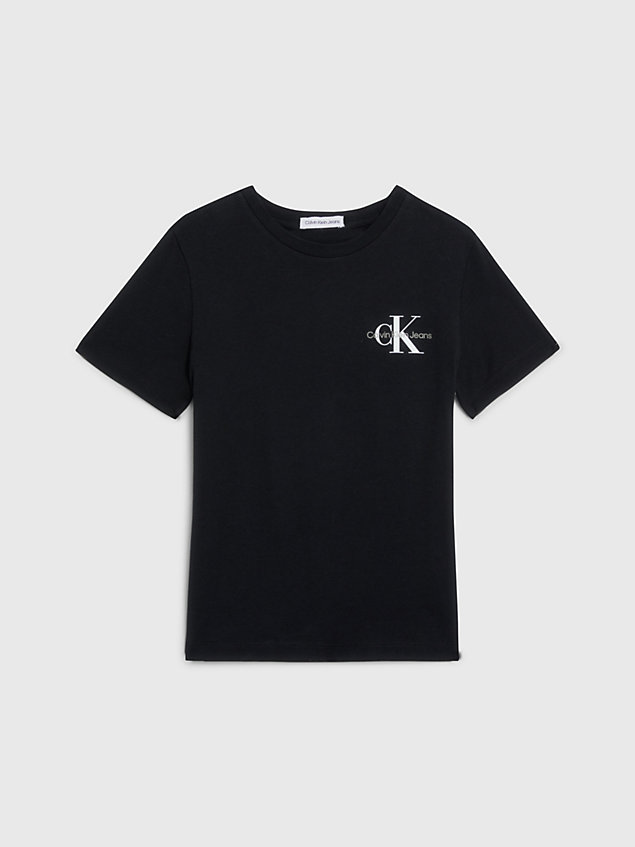 camiseta de algodón con logo black de nino calvin klein jeans