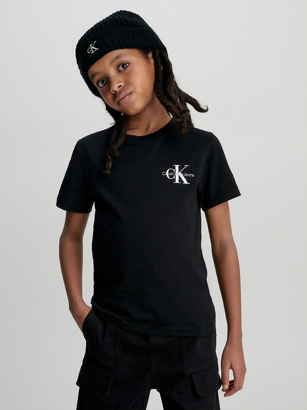 T-Shirt In Cotone Biologico > CK BLACK > undefined bambino > Calvin Klein