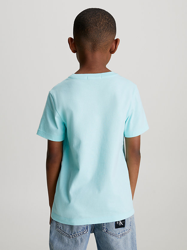 blue tint monogram t-shirt for boys calvin klein jeans