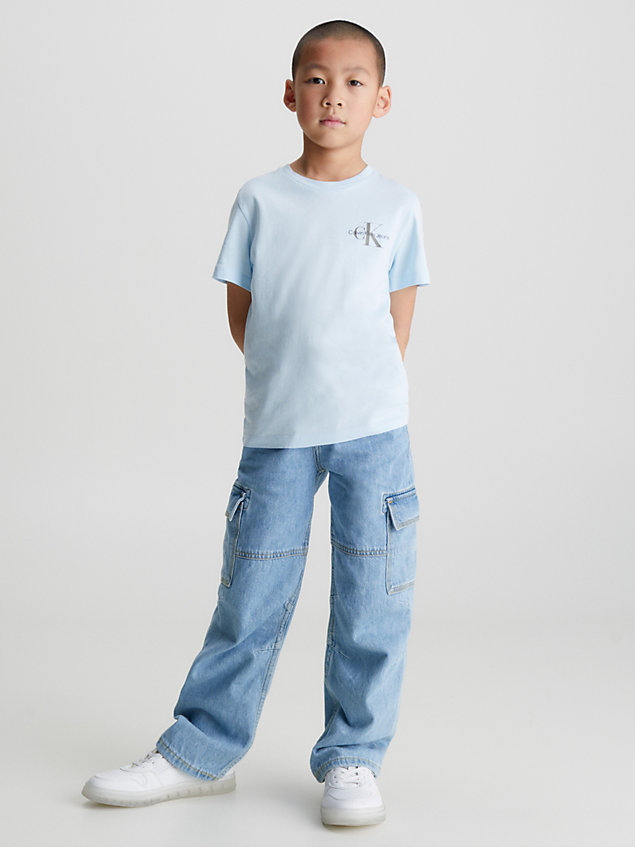 t-shirt con logo blue da boys calvin klein jeans