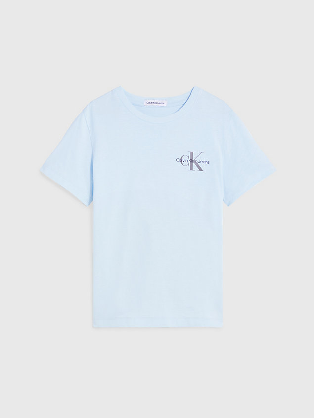 t-shirt avec logo blue pour boys calvin klein jeans