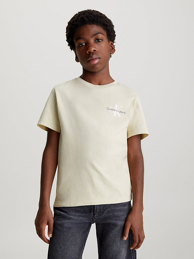 t-shirt avec monogramme green pour garçons calvin klein jeans