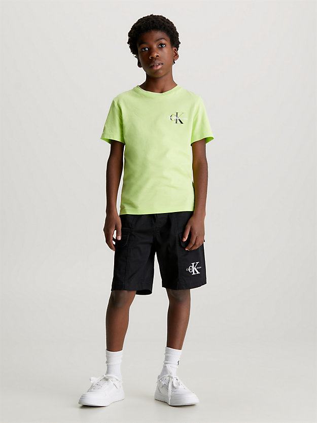 sharp green monogram t-shirt for boys calvin klein jeans