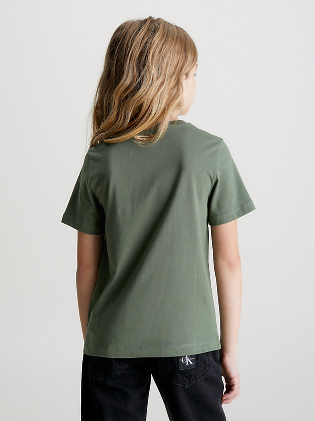 t-shirt en coton avec logo green pour garcons calvin klein jeans