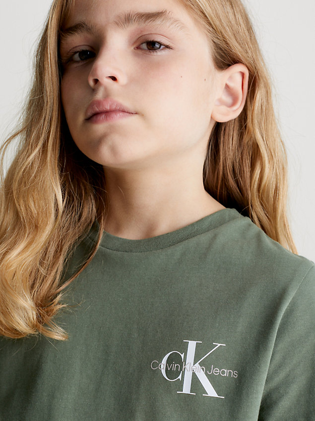 green t-shirt met logo voor boys - calvin klein jeans