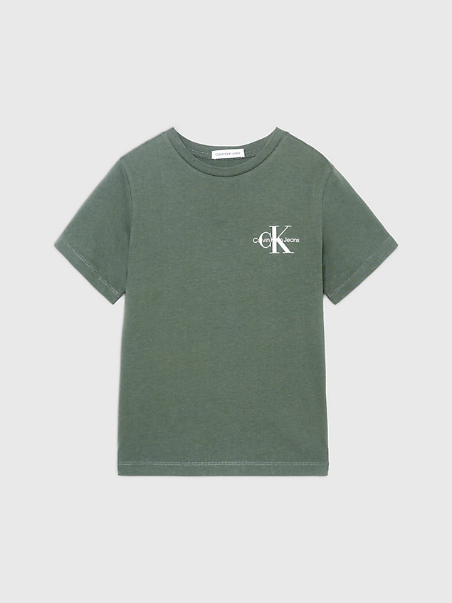 t-shirt con logo green da boys calvin klein jeans