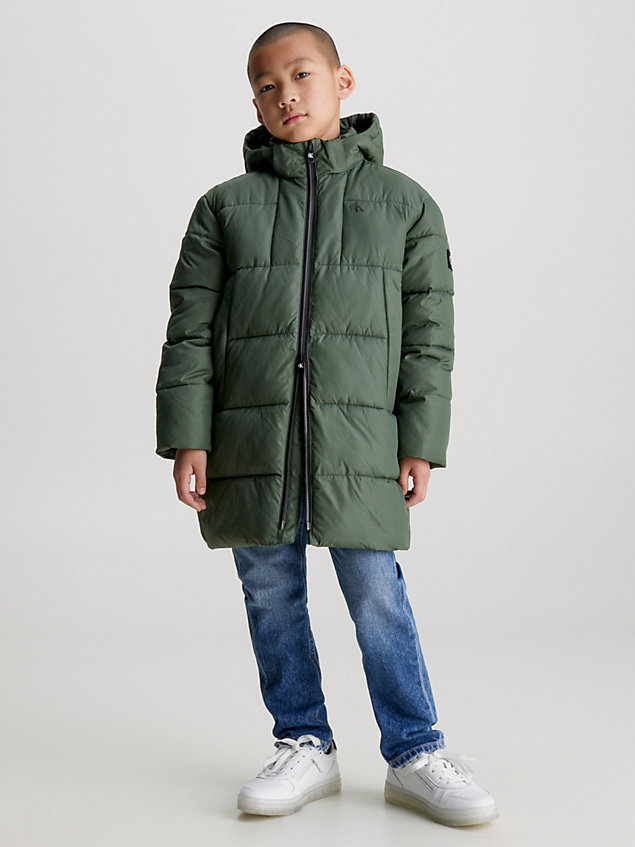 green puffer parka coat for boys calvin klein jeans