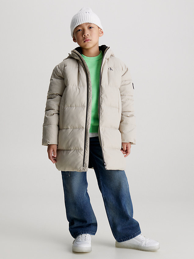 grey puffer parka coat for boys calvin klein jeans