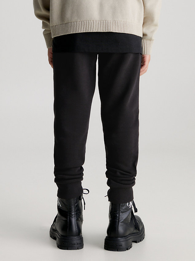 black baumwoll-frottee-jogginghose für jungen - calvin klein jeans