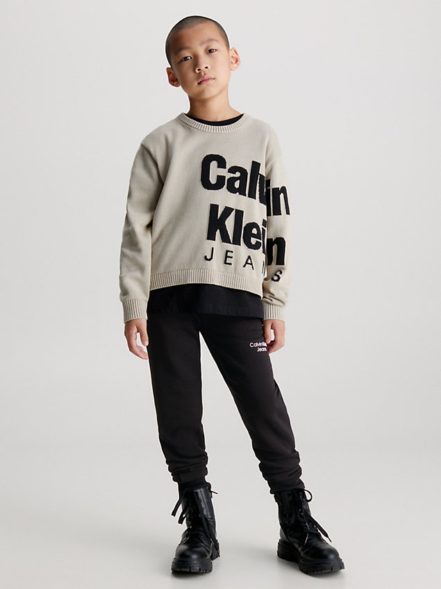 black logo-jogginghose für boys - calvin klein jeans