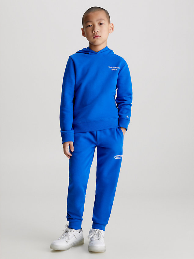 blue joggingbroek met logo voor boys - calvin klein jeans