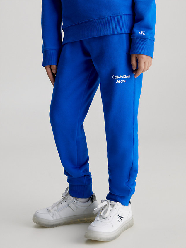 blue joggingbroek met logo voor jongens - calvin klein jeans