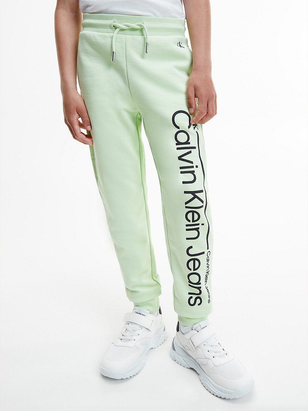 Pantaloni Della Tuta Con Logo In Cotone Biologico > EXOTIC MINT > undefined boys > Calvin Klein