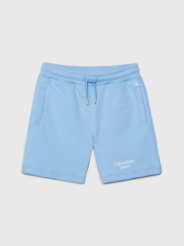 dusk blue slim logo terry jogger shorts for boys calvin klein jeans