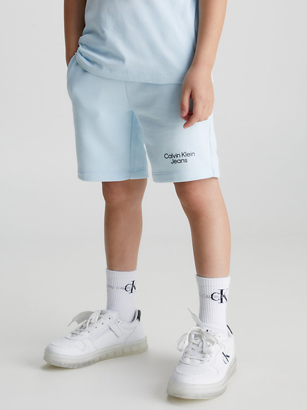 keepsake blue slim logo jogger shorts for boys calvin klein jeans