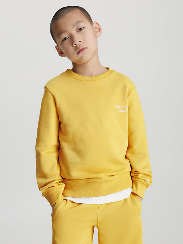  cotton terry sweatshirt for boys calvin klein jeans