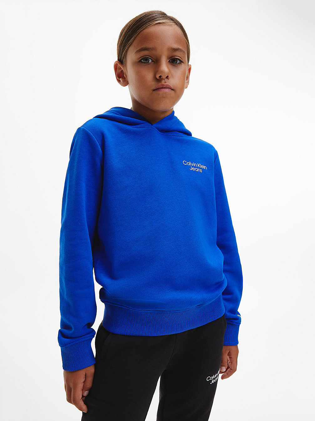 ULTRA BLUE Organic Cotton Hoodie undefined boys Calvin Klein
