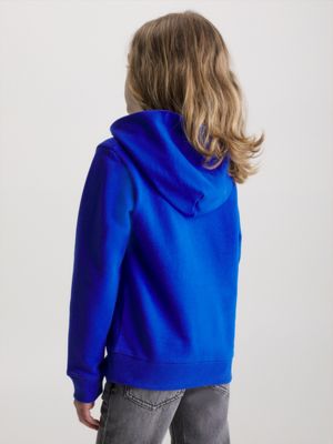 Monogram Zip-Through Hoodie - Luxury Blue