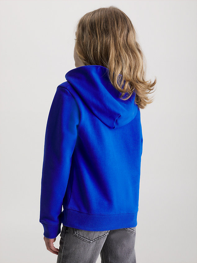 blue hoodie met logo voor jongens - calvin klein jeans