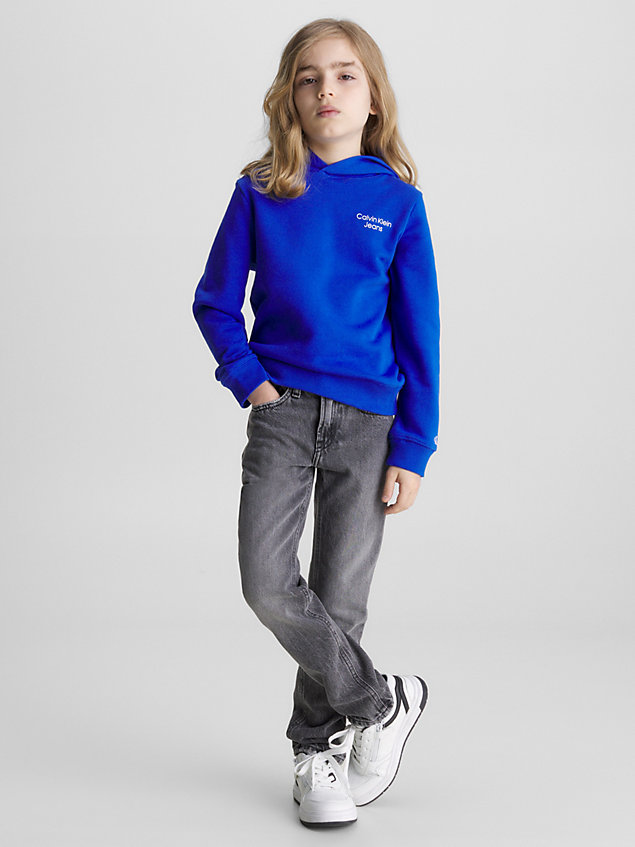 blue baumwoll-hoodie für jungen - calvin klein jeans