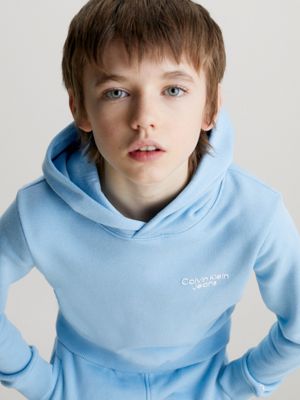 Sudadera, capucha niño, felpa estampada, azul