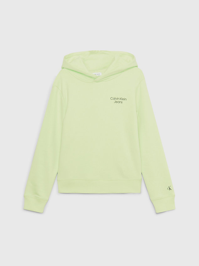 green logo hoodie for boys calvin klein jeans