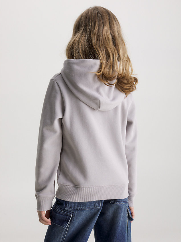 grey cotton hoodie for boys calvin klein jeans
