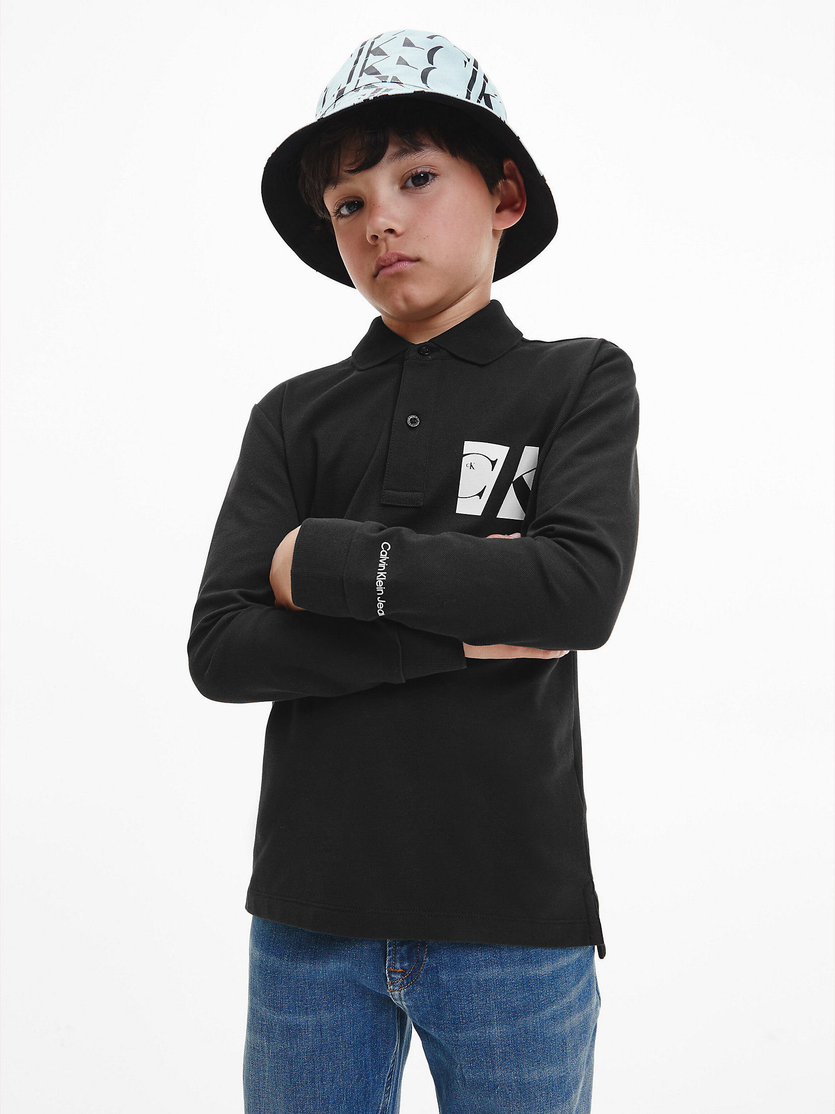 Calvin Klein Bambino Abbigliamento Top e t-shirt T-shirt Polo Camicia a polo a manica lunga con logo 