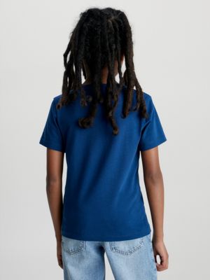 blue cotton t-shirt for boys calvin klein jeans