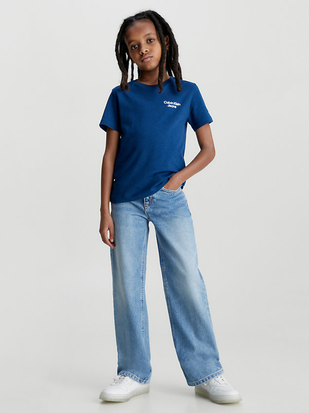 blue cotton t-shirt for boys calvin klein jeans