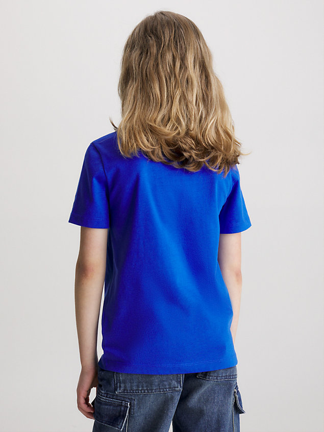 blue t-shirt z bawełny dla boys - calvin klein jeans