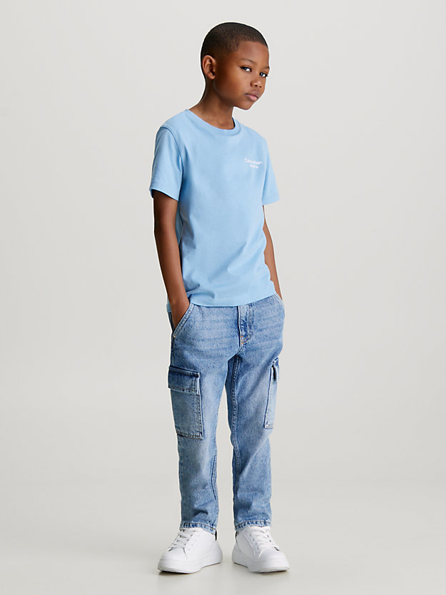 dusk blue logo t-shirt for boys calvin klein jeans