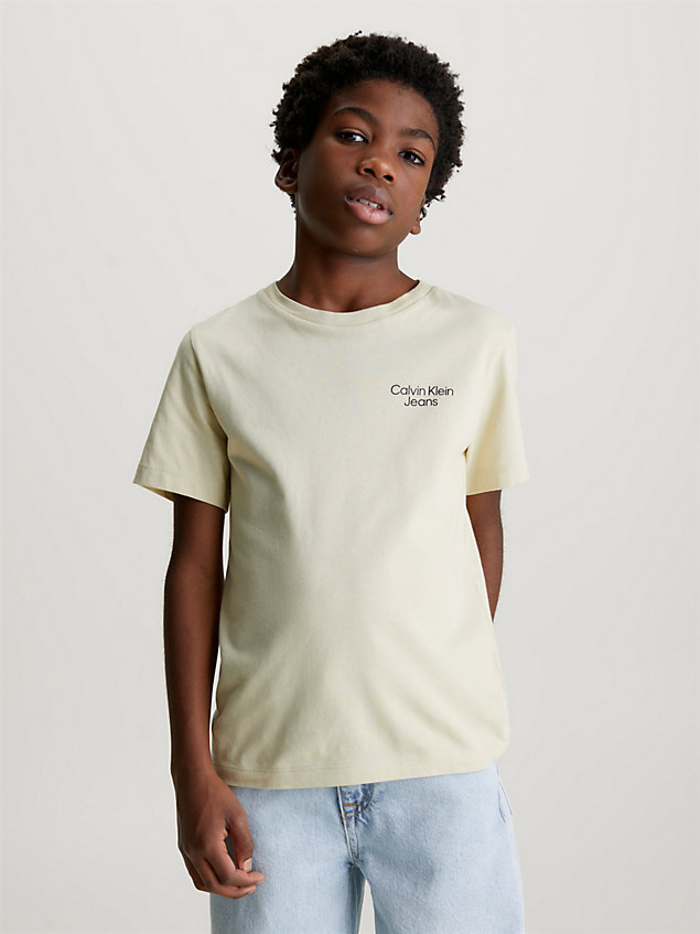 t-shirt avec logo green pour garçons calvin klein jeans